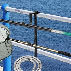 Black Pool Pole Hangers, Adjustable Heavy Duty Swimming Pool Fence Hooks 2Pcs
