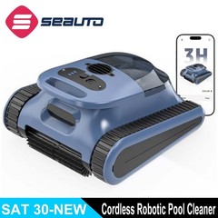 Seauto Cordless Robotic Pool Vacuum Cleaner Wall-Climbing Smart Wavepath Navigat