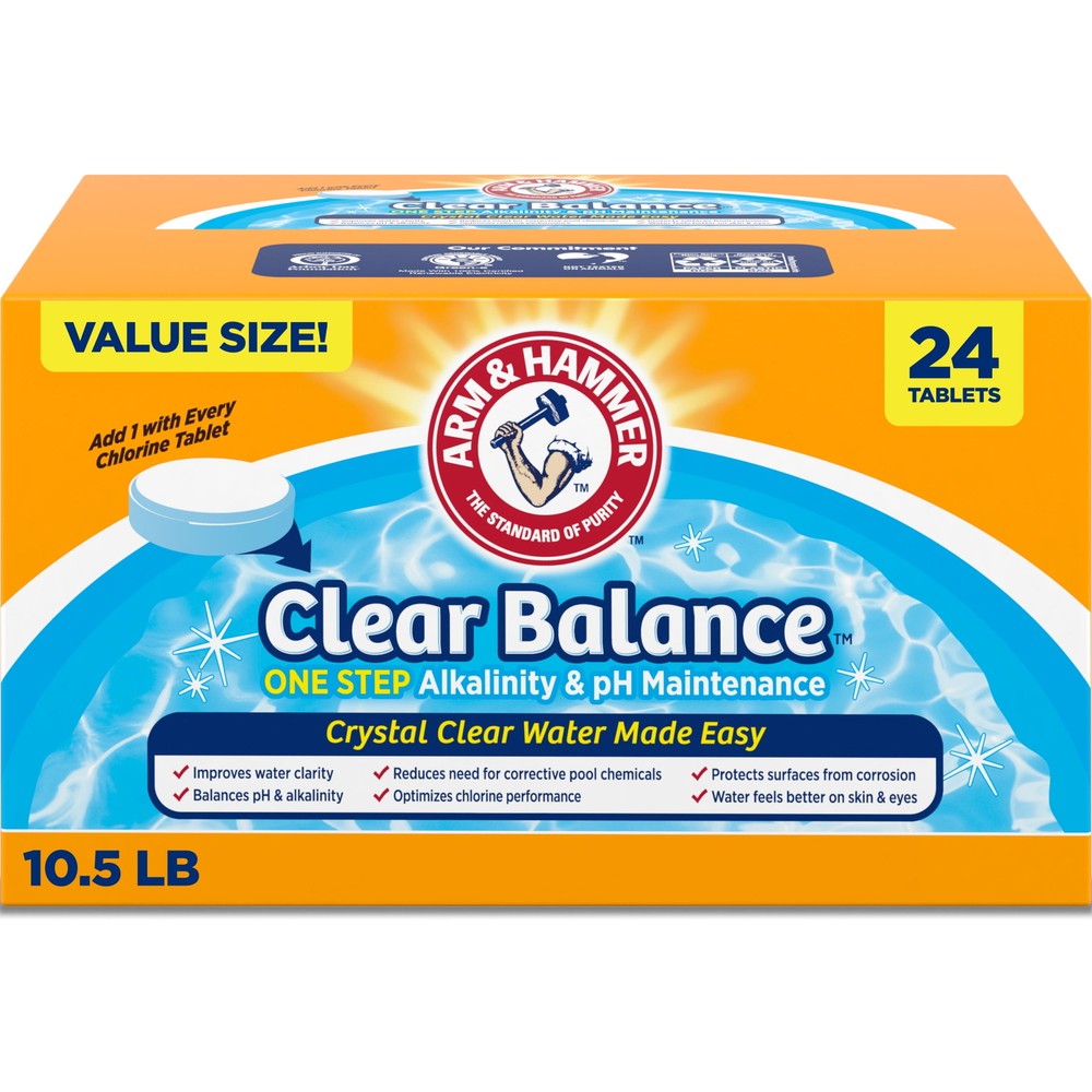 Clear Balance Swimming Pool Maintenance Tablets, 1 Pack, 24 Count