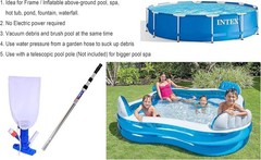Blue Pool Spa Jet Vacuum Cleaner with Brush for Above Ground Pools