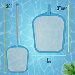 30&Prime; Swimming Pool Hand Leaf Skimmer Net & Pole – Ultra Fine Mesh Netting