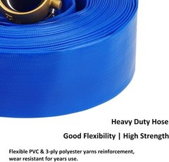 Versatile 2&Prime; x 25&prime; Heavy Duty Blue PVC Backwash Hose – Resistant to Chemicals