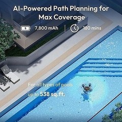 BUBLUE F10 Pool Surface Skimmer Robot, App Control, 5L Filter, Dual #R06