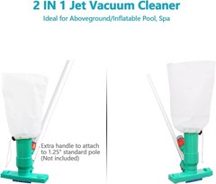 High Suction Mini Pool Jet Vac with 56.5 » Telescopic Pole – Effortless Cleaning