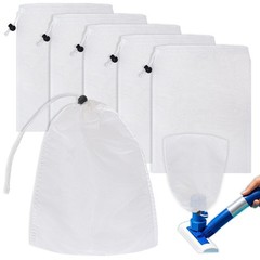 6Pcs Pool Leaf Vacuum Net Bag with Locking Cord, Pool Vacuum Mesh Filter Bag,…