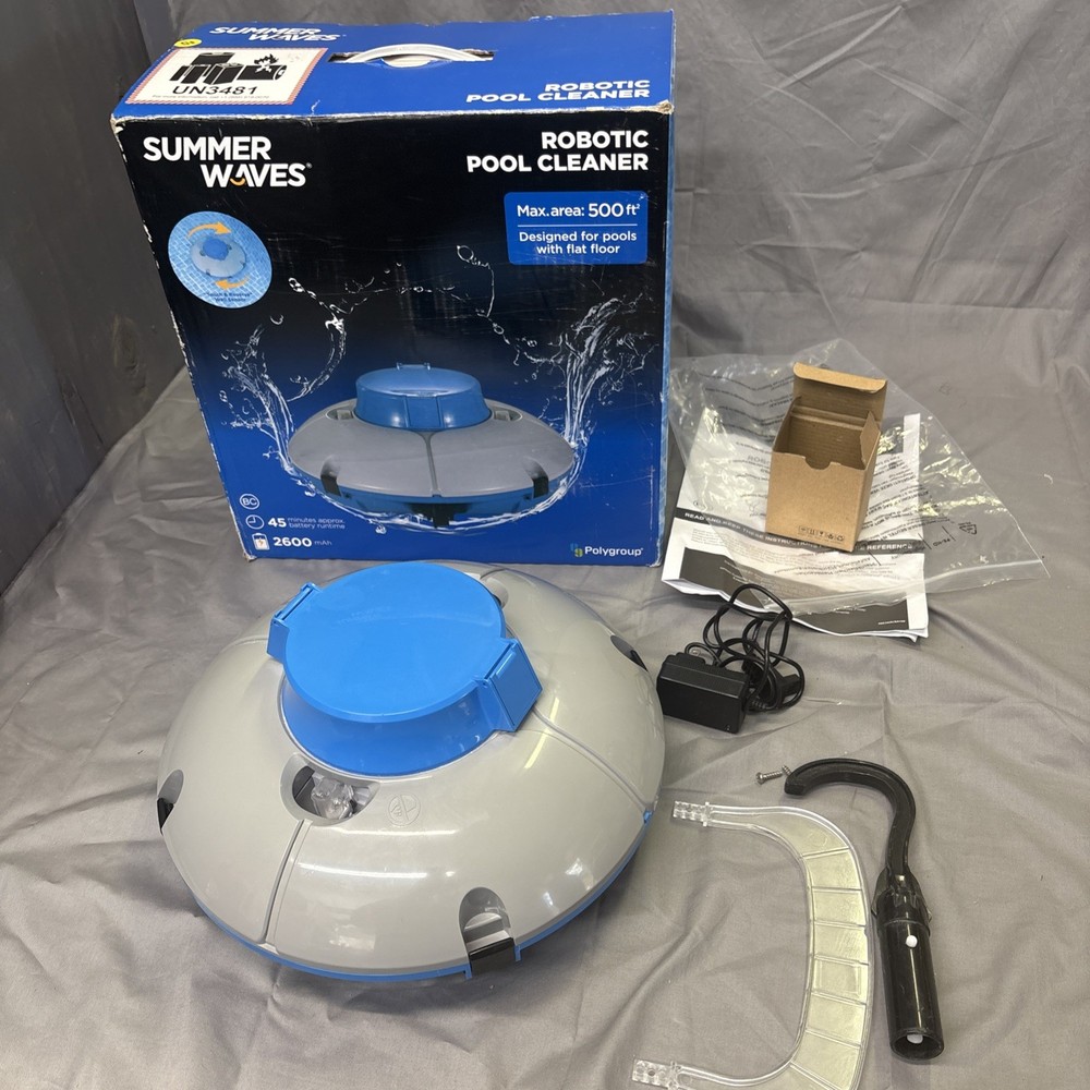 Summer Waves Robotic Cordless Rechargeable Swimming Pool Vacuum Cleaner