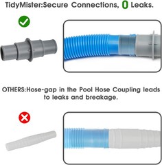 Pool Hose Adapter Connector Coupling 1-1/4&Prime; or 1-1/2&Prime; Plastic Pool Vacuum Hose A