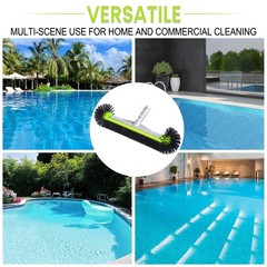 HeavyDuty Pool Brush 17.5 Inch Aluminum 7 Rows Nylon Bristles for Pool Walls Ti