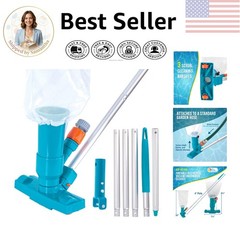 Portable Above Ground Pool Vacuum Cleaner with Mesh Leaf Bag – 4ft Pole Included