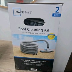 Mainstays Pool Vacuum Kit 2-Piece 25ft UV-Resistant Hose+Swivel Head 1.25&Prime;/1.5&Prime;