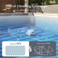 Hydro 3S Cordless Robotic Pool Vacuum for Inground Pools, 4 Cleaning Modes