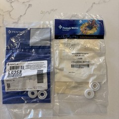 PENTAIR LETRO JET VAC WHEEL BEARINGS, LOT OF 2 POOL CLEANER PARTS LG35B