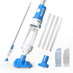 Syvio 2-in-1 Cordless Handheld Pool Vacuum with Telescopic Pole, 60 Min Runtime,