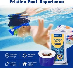 100 Pack Pool Filter Skimmer Socks Replacement Pool Accessories Set