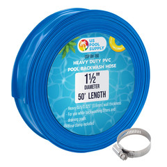 U.S. Pool Supply Backwash Hose 1.5&Prime; x 50&prime; – 1-1/2-inch x 50-Feet, Blue
