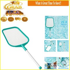 Pool Skimmer Net with Pole, Fine Mesh, Solid Plastic Frame for Pool & Hot Tub