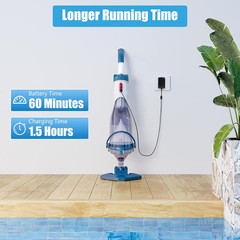 Powerful Rechargeable Pool Vacuum – 1 Hour Run Time, 18.5 GPM Flow Rate