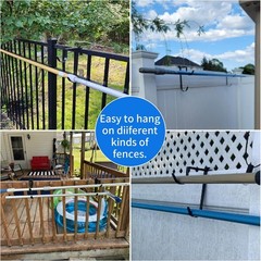 Heavy Duty Pool Pole Hangers Adjustable Hooks Poles Hoses Skimmers Black Fence