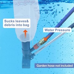 Upgraded Swimming Pool Spa Jet Vacuum Cleaner with Brush & 56&Prime; Pole,for Above…