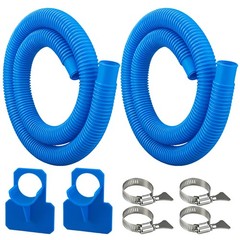 2 Pack Pool Pump Hoses for Above Ground Pools 1.25 inches x 59 inches, Blue