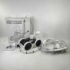 AMPTYHUB~Upgraded Pool Pressure Side Sweeper – 4 Wheel Professional Pool Cleaner