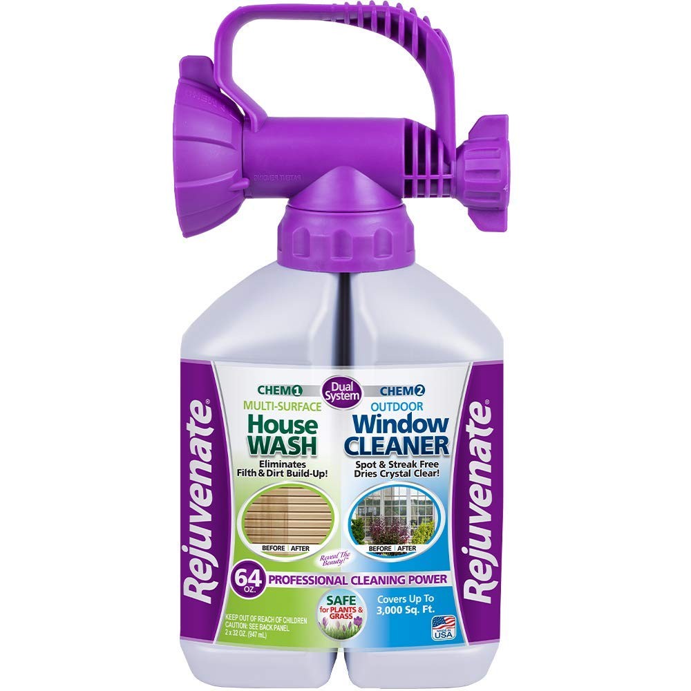 Rejuvenate Dual System Outdoor Window Cleaner & House 32 Fl Oz (Pack of 2)