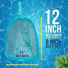 Swimming Pool Leaf Skimmer Net Aluminum Pole 11.5 Foot Fine Mesh Debris Cleaner