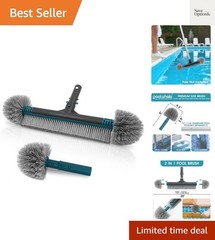 20 » Pool Brush Head, Detachable Pool Cleaning Brush with Durable Around Nylo…