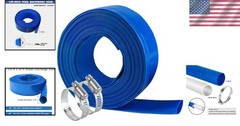 Industrial Grade 50ft Blue PVC Discharge Hose for Pools – Leak-Resistant