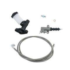 Master and Slave Cylinder and Stainless Clutch Line Kit Replacement for Mazda