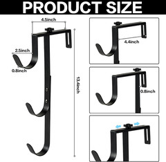 2Pcs Black Pool Pole Hangers, Adjustable Heavy Duty Swimming Pool Fence Hooks fo