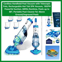 Lightweight Cordless Pool Vacuum with Telescopic Pole – Effortless Cleaning