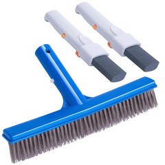 3 Pcs Pumice Stone and Pool Brush Kit-Pumice Stones with Handle and 10&Prime;Stainless
