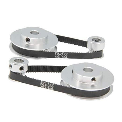 2PCS Set GT2 Synchronous Wheel 20&60 Teeth 8mm Bore Aluminum 20-60T-8B-6