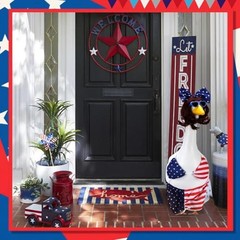 Patriotic Bikini Porch Goose Outfits for 23 Inch Lawn Statue, Blue&white&red
