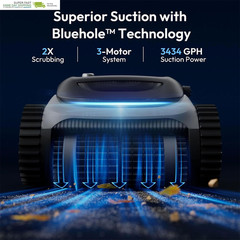 Robotic Pool Cleaner with Superior Suction, Smart Navigation, APP Control, Wall