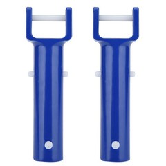 2Pcs Blue Swimming Pool V Shape Clip Brush Head Handle Replacement Pool