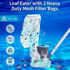 Cordless Pool Leaf Vacuum Cleaner with Dual Filter Bags for Above Ground & In…