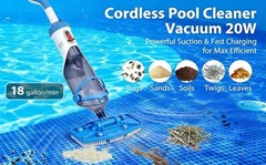 Pool Vacuum for Above Ground/in Ground Pool Handheld Rechargeable Pool Cleaner