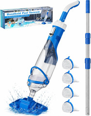 Cordless Pool Vacuum with Telescopic Pole, 8.5 GPM Powerful Suction, .5H Superch