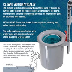 Pool Skimmer – above Ground Pool Skimmer, Floating Surface Skimmer, Accessories