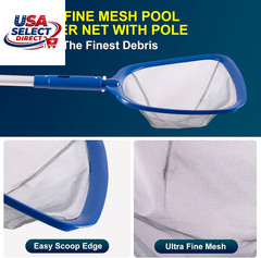 Pool Cleaning Kit with Brush, Skimmer Net, Pole, Floater & Test Strips