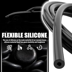 6PCS 5Ft Silicone Vacuum Hose Automotive Set,Vacuum Line With 24pcs Hose Clamps