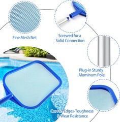 Pool Skimmer Pool Skimmer Net W/ 5 Section Adjustable Telescopic Aluminum Pole