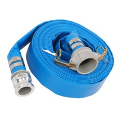 1.5in x 50ft PVC Lay Flat Discharge Hose Aluminum Camlock Fittings Heavy Duty