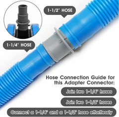 Pool Hose Adapter Connector Coupling 1-1/4&Prime; or 1-1/2&Prime; Plastic Pool Vacuum Hose A