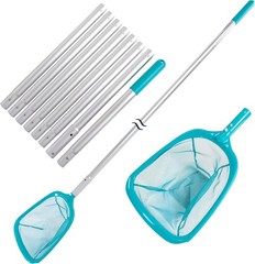 11.5 Foot Swimming Pool Leaf Skimmer Net with Telescopic Aluminum Pole, 8 Sec…