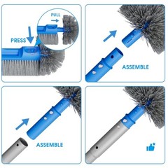 Pool Net with 10 ft Pole and Brush Set, 3-Piece Pool Cleaning Kit with Ultra