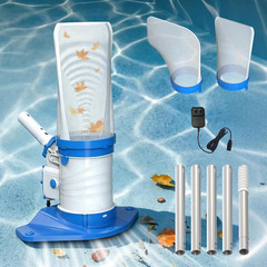 83GPM Big Rechargeable Pool Leaf Vacuum with 5-Section Pole, Cordless Pool Skimm
