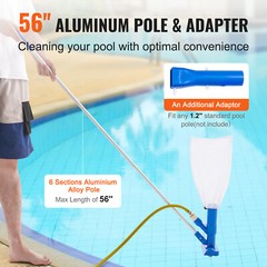 Swimming Pool Jet Cleaner 5Section Pole Ground Spa Pond Fountain Handheld Vacuum